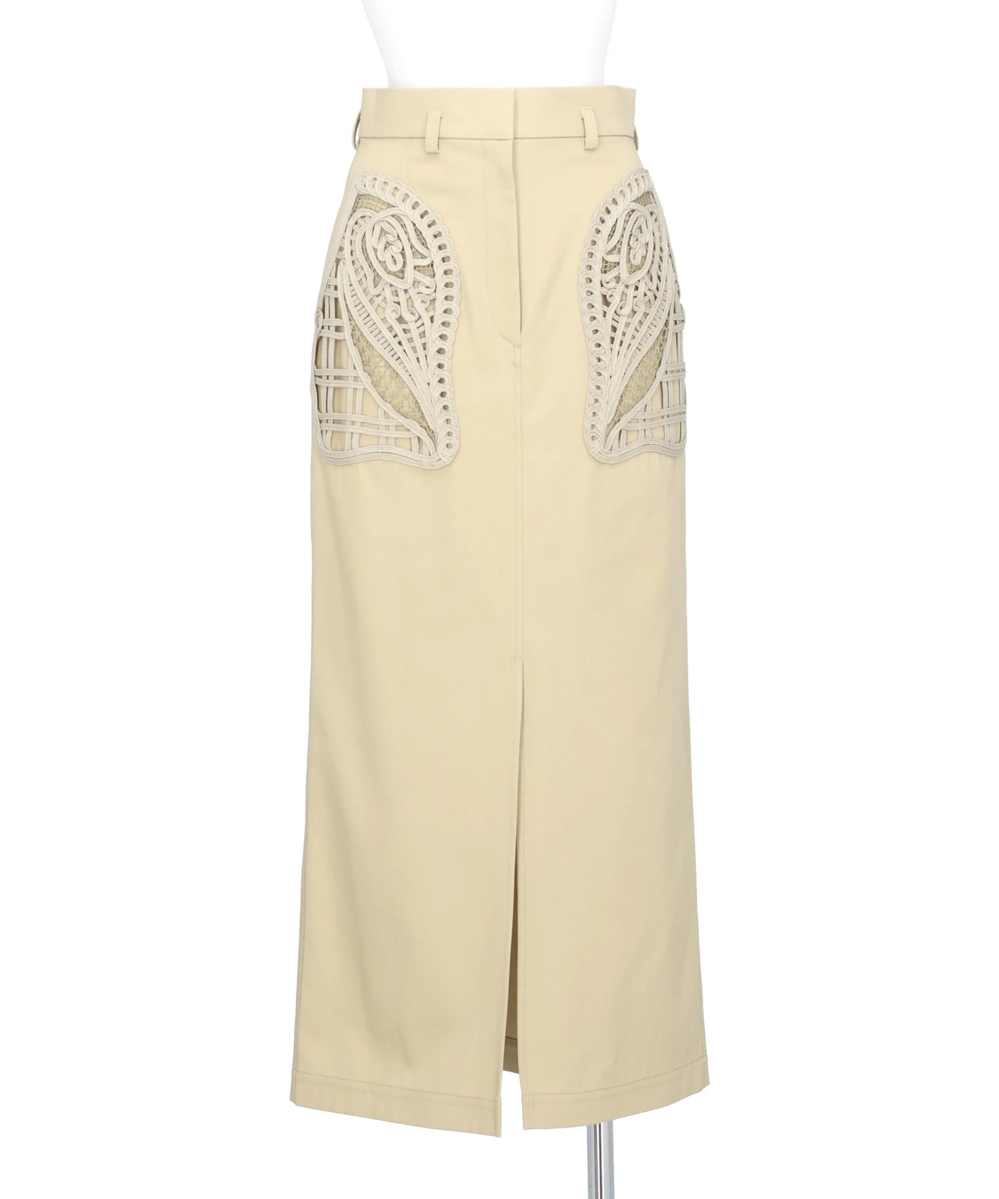 Mame Kurogouchi(マメ クロゴウチ)CORDING EMBROIDERY DETAILED I-LINE SKIRT