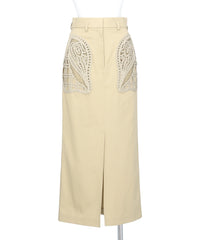 Mame Kurogouchi(マメ クロゴウチ)CORDING EMBROIDERY DETAILED I-LINE SKIRT