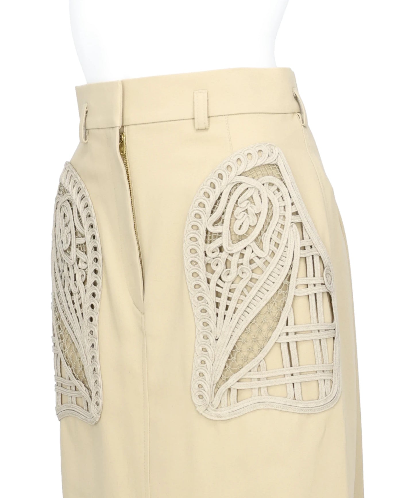 CORDING EMBROIDERY DETAILED I-LINE SKIRT