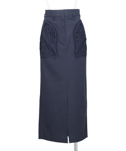 Mame Kurogouchi(マメ クロゴウチ)CORDING EMBROIDERY DETAILED I-LINE SKIRT