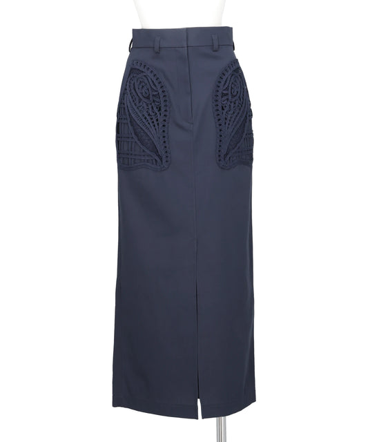 Mame Kurogouchi(マメ クロゴウチ)CORDING EMBROIDERY DETAILED I-LINE SKIRT