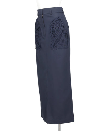 CORDING EMBROIDERY DETAILED I-LINE SKIRT