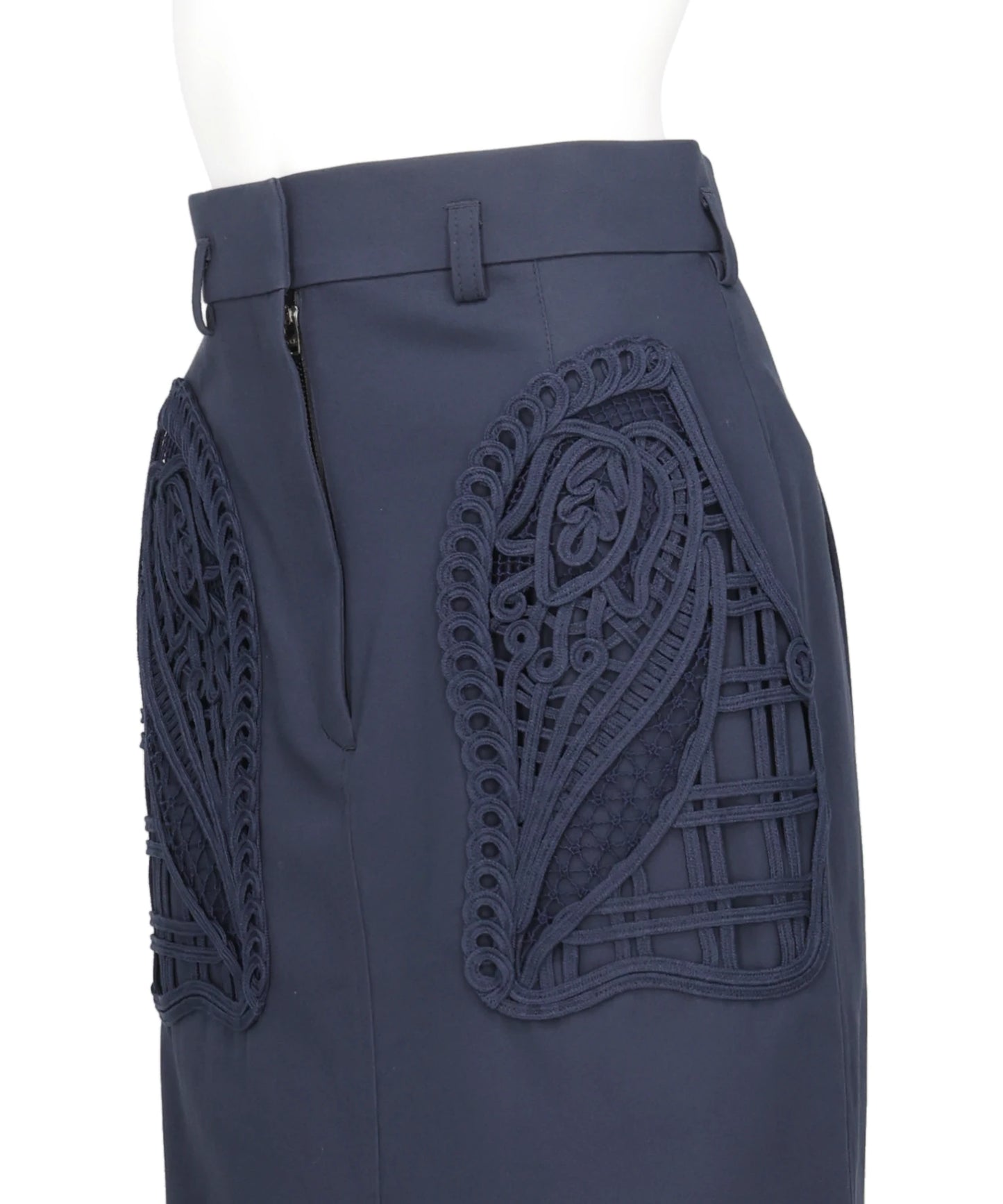 CORDING EMBROIDERY DETAILED I-LINE SKIRT