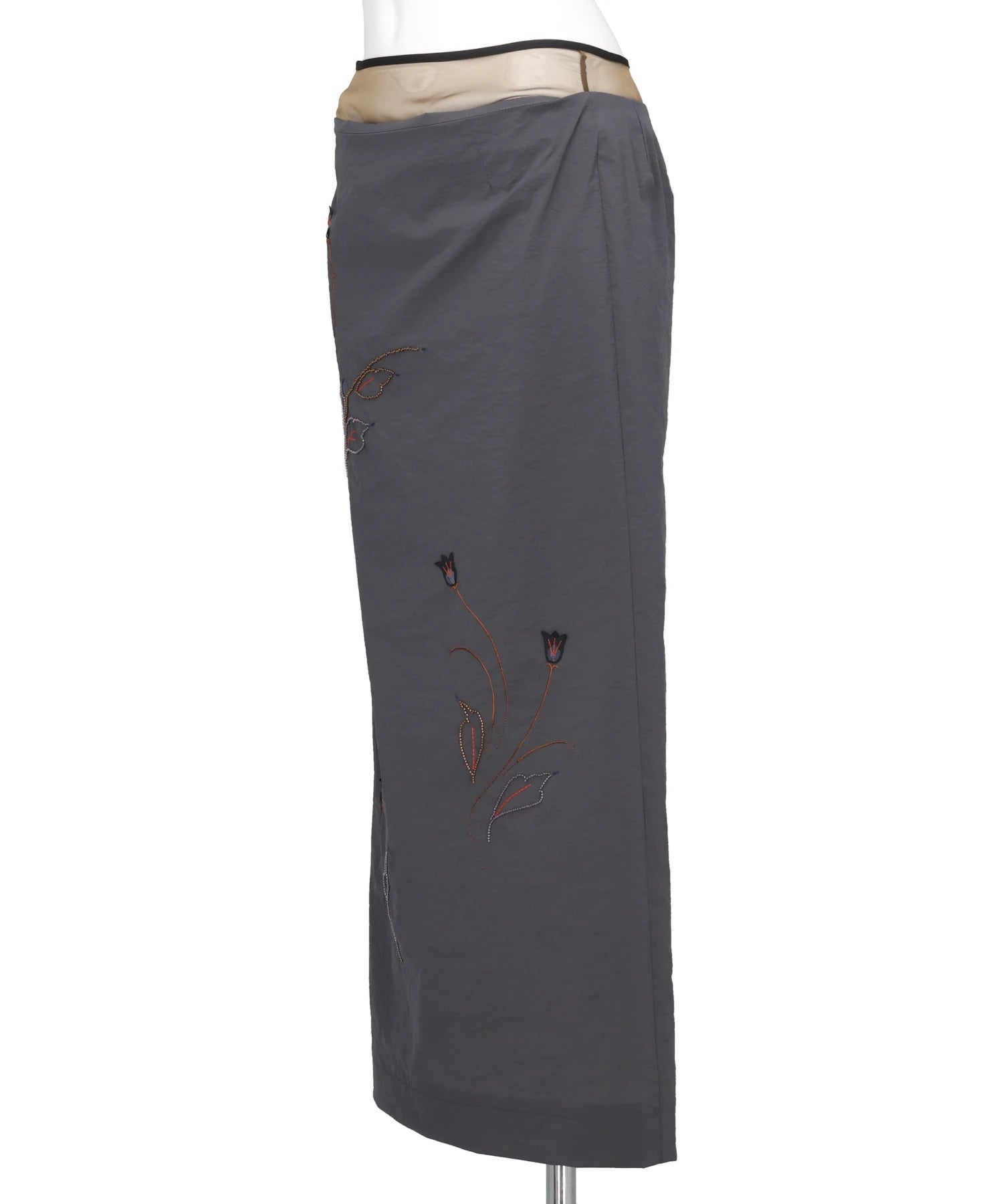 Mame Kurogouchi(マメクロゴウチ) 2026SS STRETCH BEADED DETAIL SKIRT