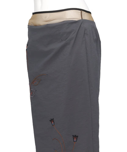 STRETCH BEADED DETAIL SKIRT