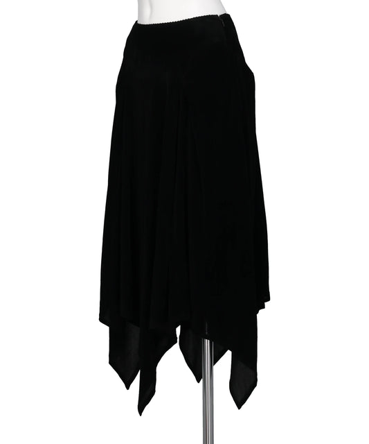 VELVET TULLE GATHERED SKIRT