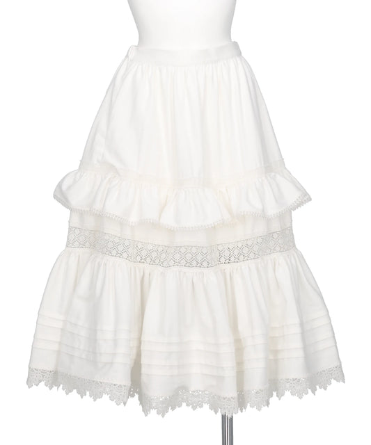 TIERED LACE FRILL SKIRT