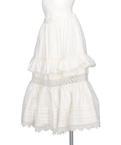 TIERED LACE FRILL SKIRT