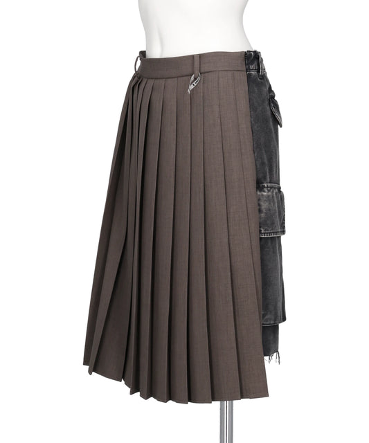 COMBINED PLEATS SKIRT× CARGO SKIRT