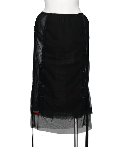 mukcyen(ムッシャン) 2026SS LAYERED TULLE GAUSE SKIRT M266SK03