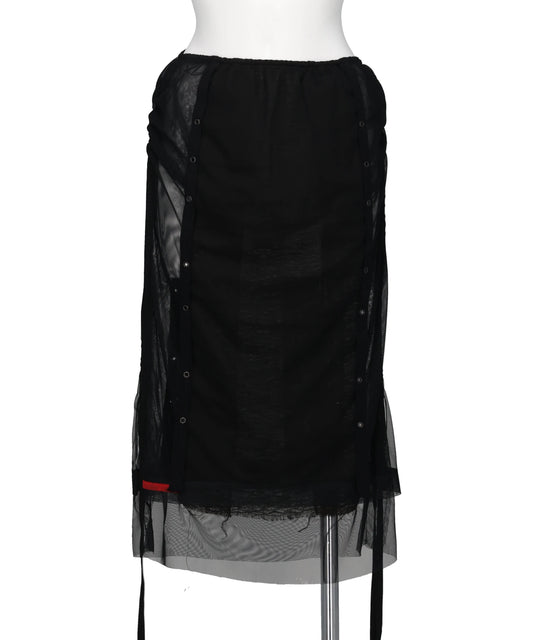 mukcyen(ムッシャン) 2026SS LAYERED TULLE GAUSE SKIRT M266SK03