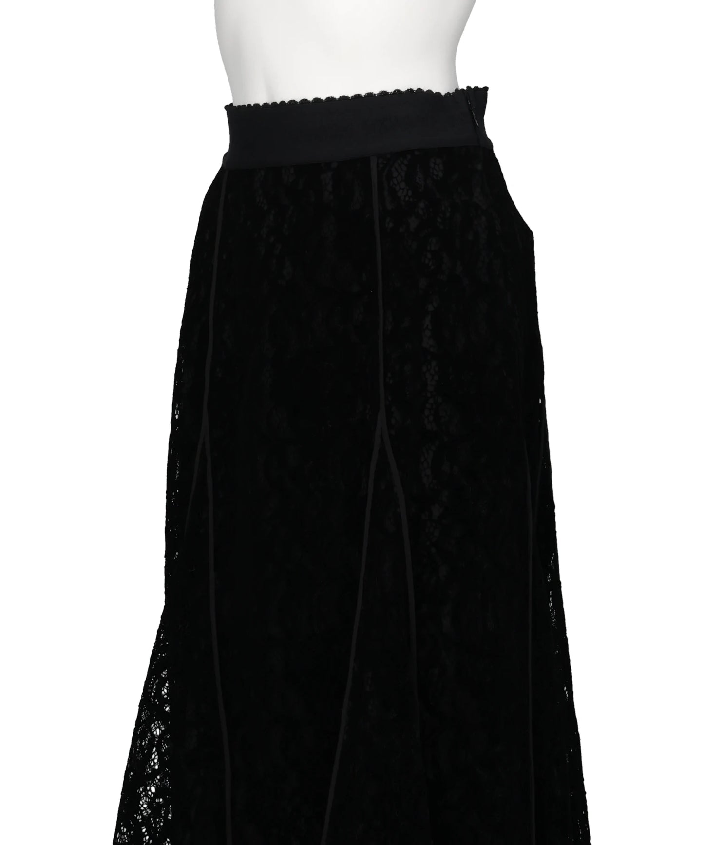 FLOCKED LACE FLARED SKIRT