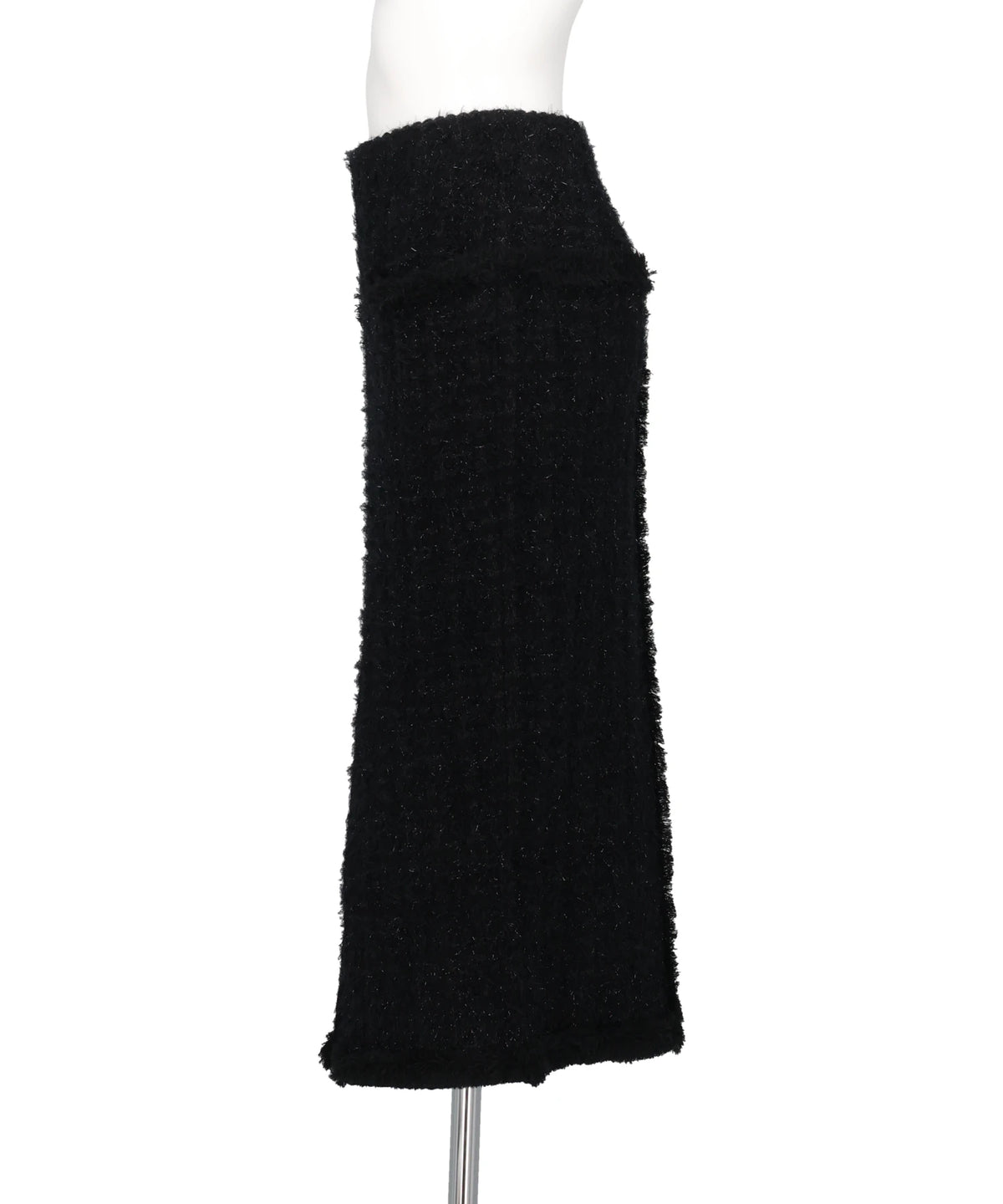 FRINGE TRIM TWEED KNIT SKIRT