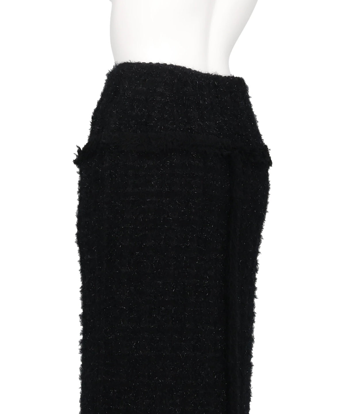 FRINGE TRIM TWEED KNIT SKIRT