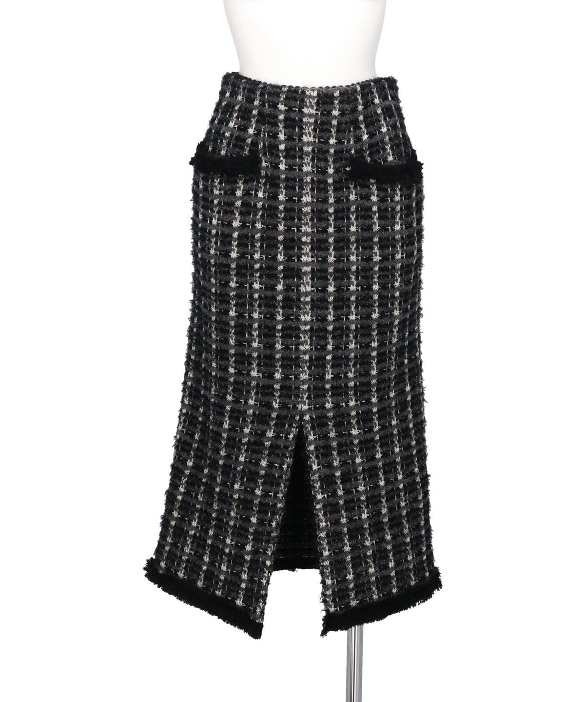 FETICO(フェティコ) 2026AW FRINGE TRIM TWEED KNIT SKIRT　FTC264-0713