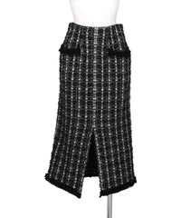 FETICO(フェティコ) 2026AW FRINGE TRIM TWEED KNIT SKIRT　FTC264-0713
