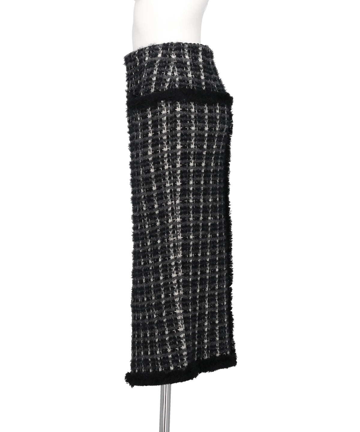 FRINGE TRIM TWEED KNIT SKIRT