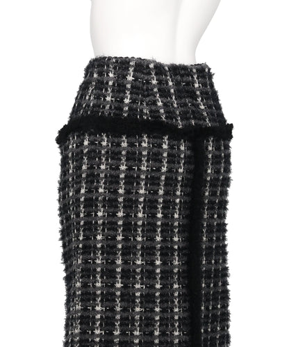 FETICO(フェティコ) 2026AW FRINGE TRIM TWEED KNIT SKIRT　FTC264-0713