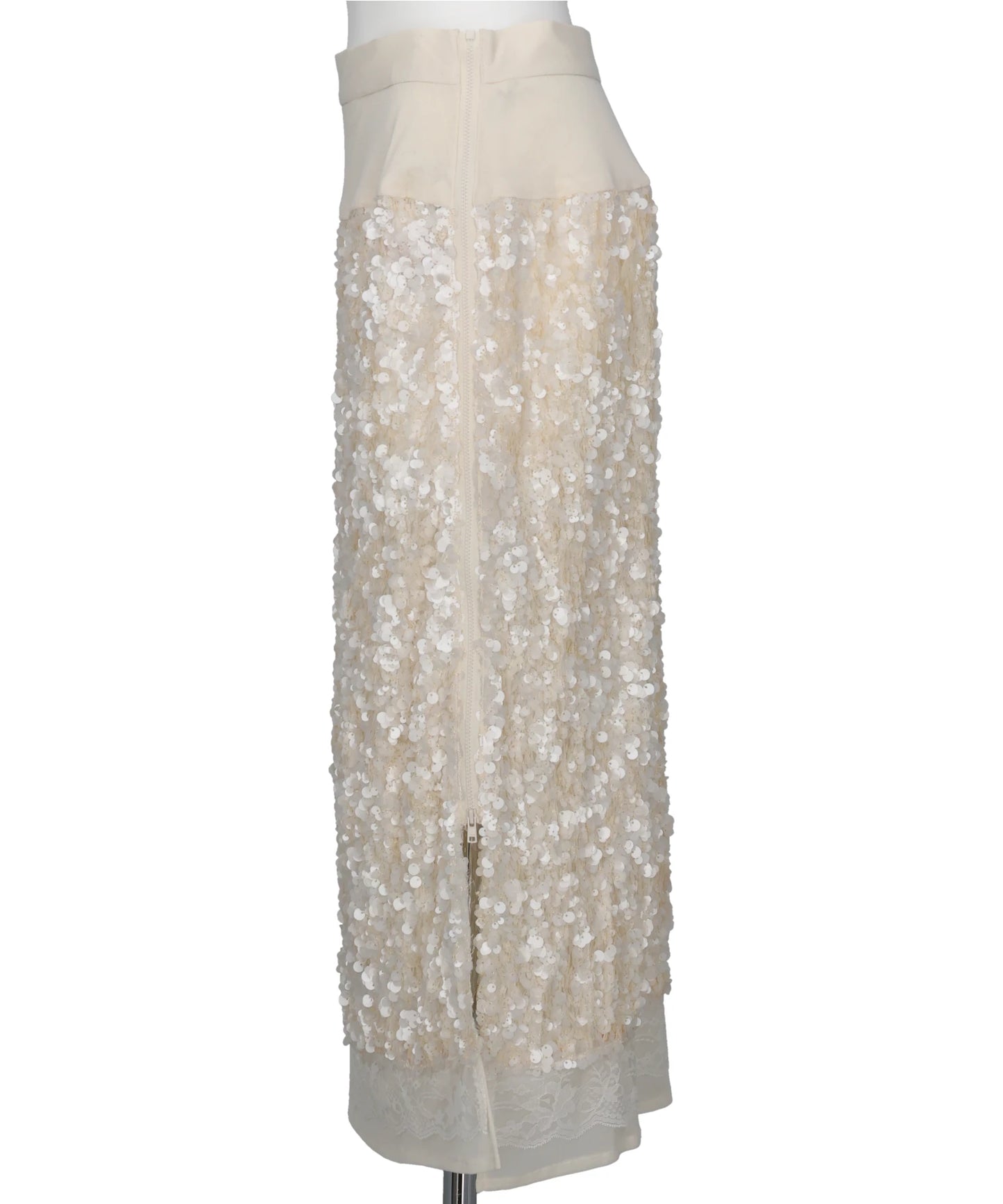 SEQUIN+LACE SKIRT