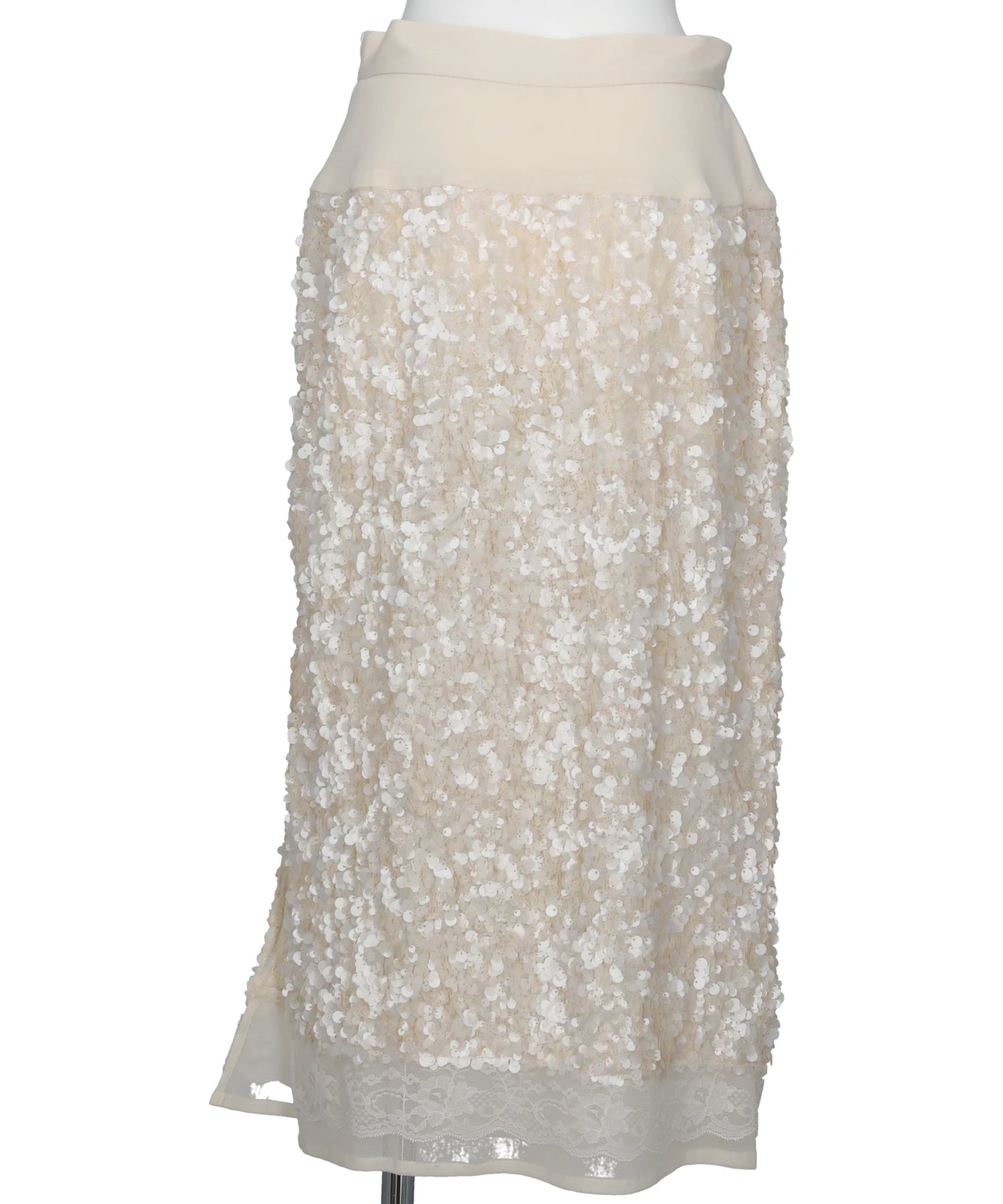 SEQUIN+LACE SKIRT