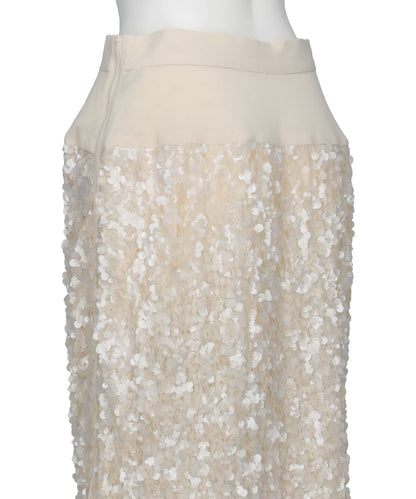 SEQUIN+LACE SKIRT