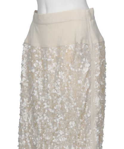 SEQUIN+LACE SKIRT