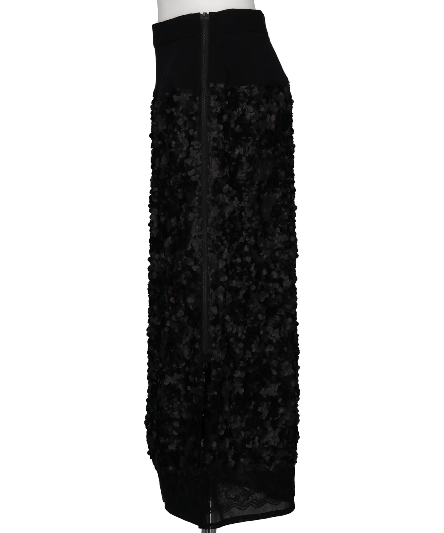 SEQUIN+LACE SKIRT