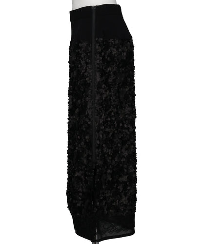 SEQUIN+LACE SKIRT
