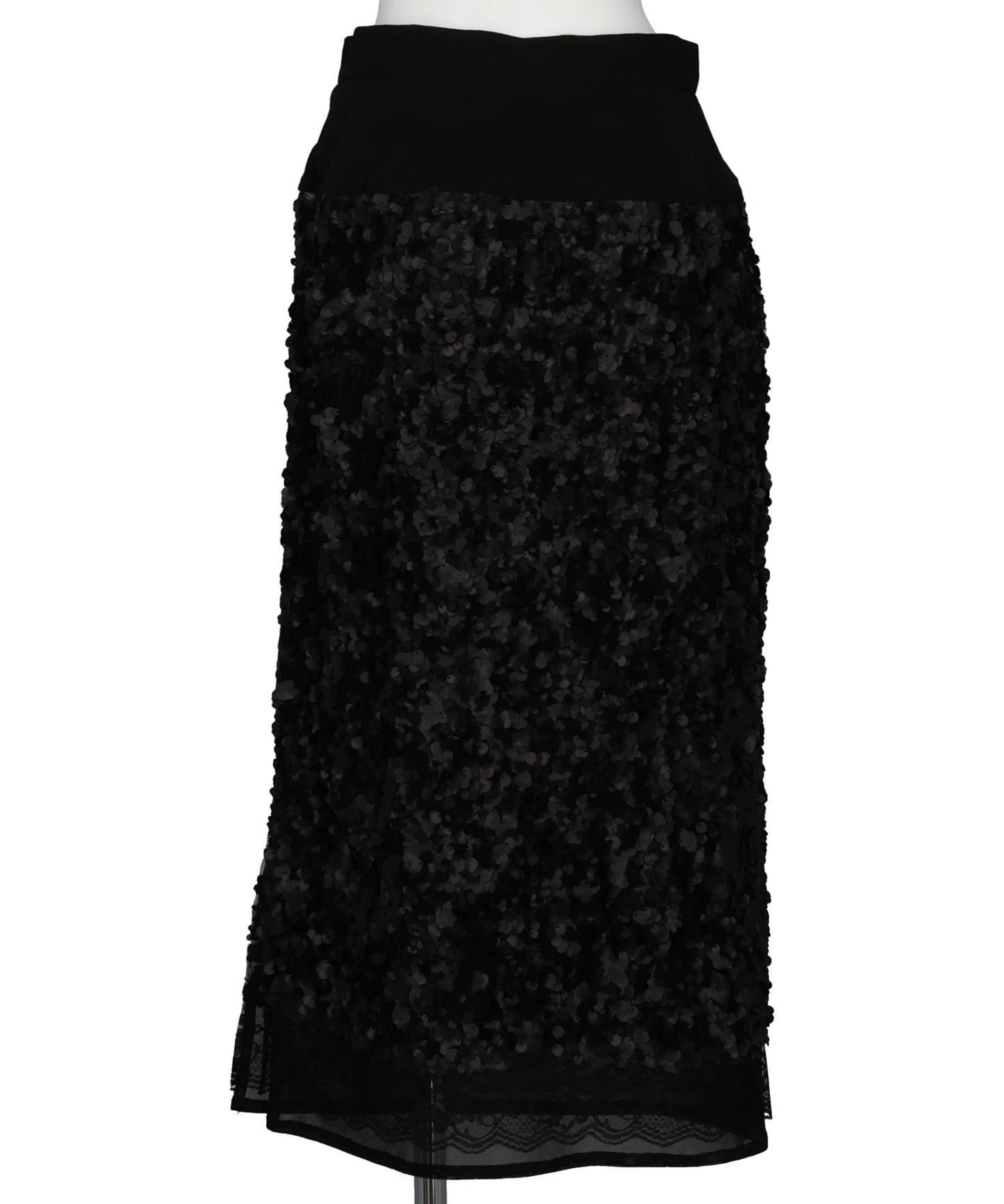 SEQUIN+LACE SKIRT
