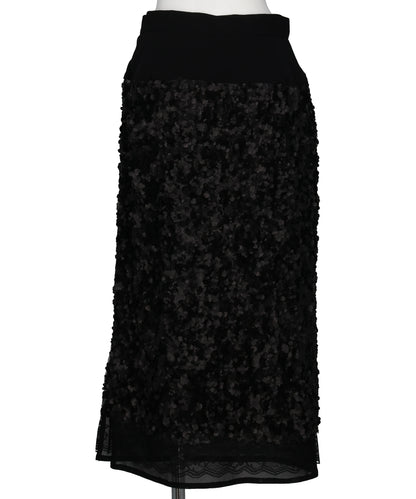 SEQUIN+LACE SKIRT