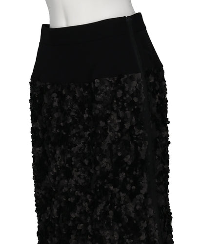 SEQUIN+LACE SKIRT