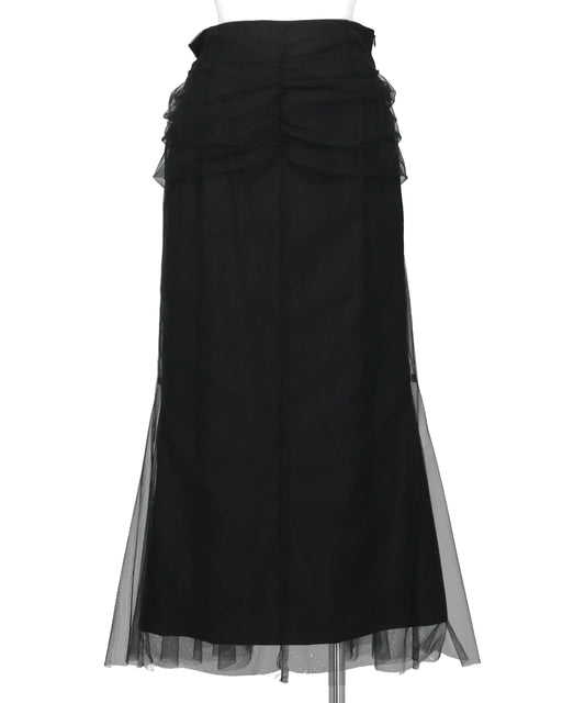 TULLE-PANELED SKIRT