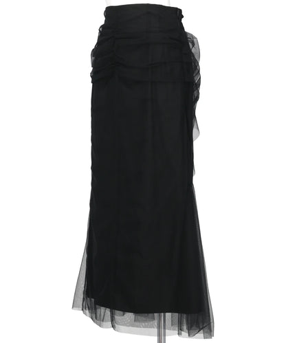 TULLE-PANELED SKIRT