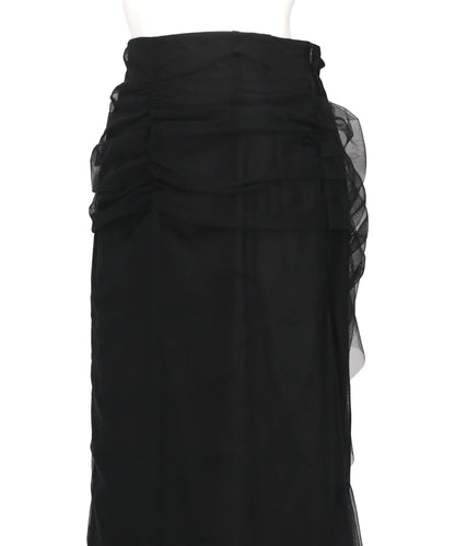 TULLE-PANELED SKIRT