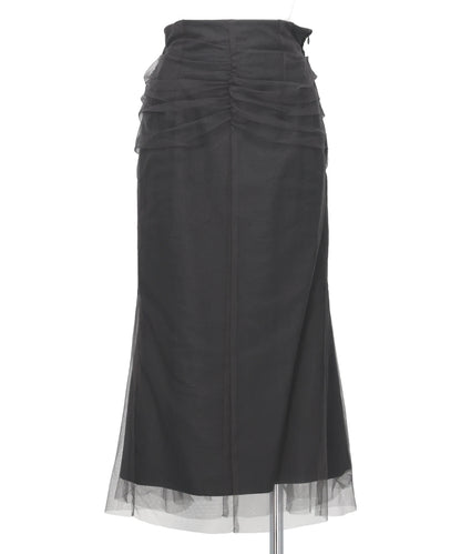 TULLE-PANELED SKIRT