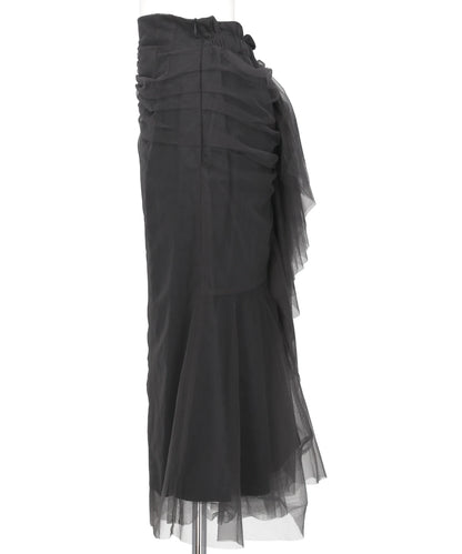 TULLE-PANELED SKIRT