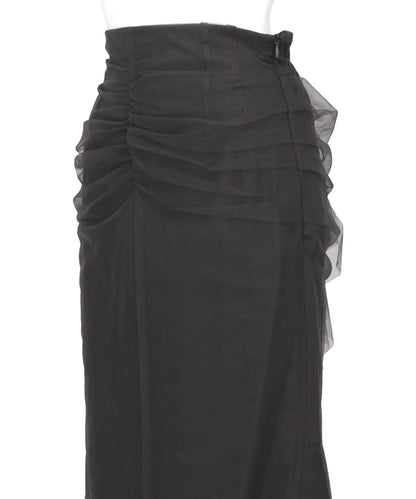 TULLE-PANELED SKIRT