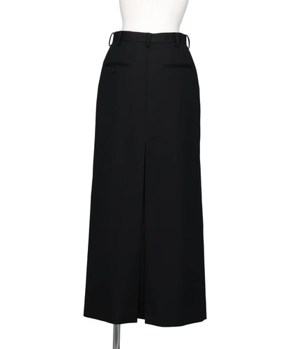 WOOL GABARDINE SLIT SKIRT