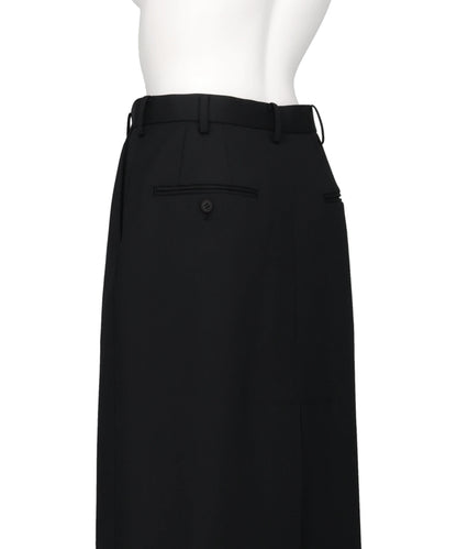 WOOL GABARDINE SLIT SKIRT