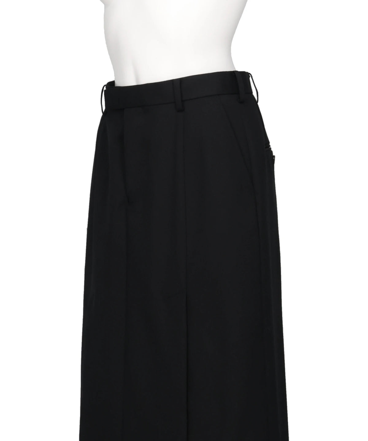 WOOL GABARDINE SLIT SKIRT