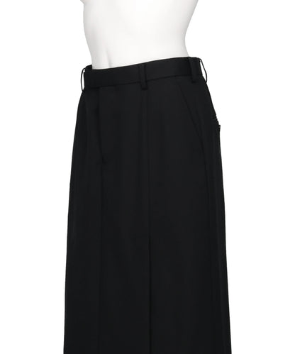 WOOL GABARDINE SLIT SKIRT
