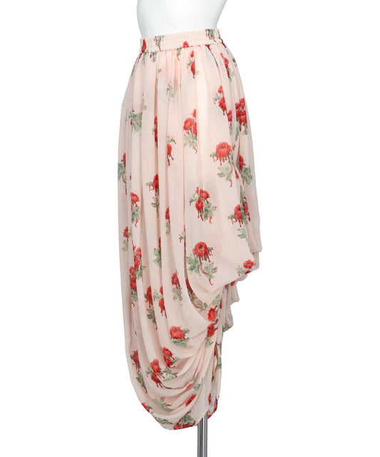 PRINTED DRAPE SKIRT