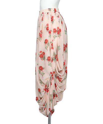 PRINTED DRAPE SKIRT