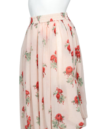 PRINTED DRAPE SKIRT
