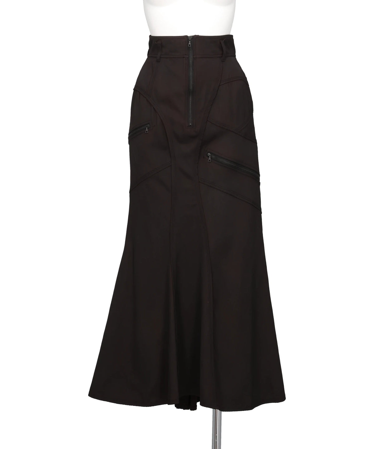 mukcyen（ムッシャン）PIGMENT WASHED ZIP PANEL MERMAID SKIRT