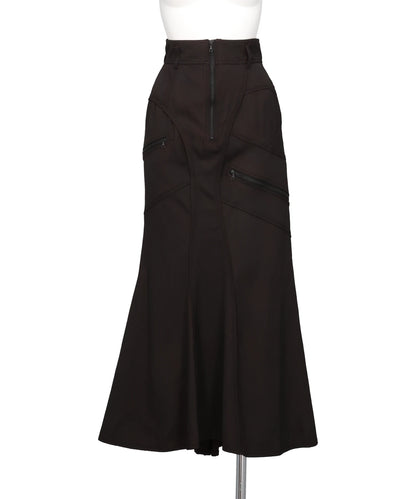 mukcyen（ムッシャン）PIGMENT WASHED ZIP PANEL MERMAID SKIRT