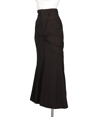 PIGMENT WASHED ZIP PANEL MERMAID SKIRT