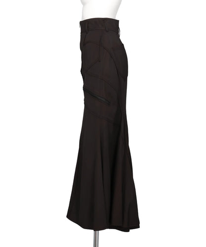 PIGMENT WASHED ZIP PANEL MERMAID SKIRT