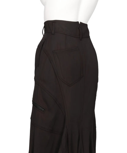 PIGMENT WASHED ZIP PANEL MERMAID SKIRT