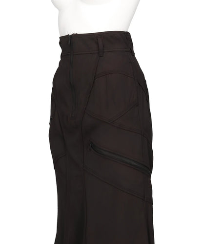 PIGMENT WASHED ZIP PANEL MERMAID SKIRT